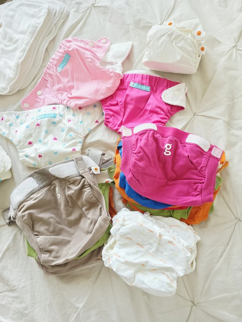 gDiapers & Charlie Banana Cloth Diaper Lot  Small XS M Inserts Covers Liners